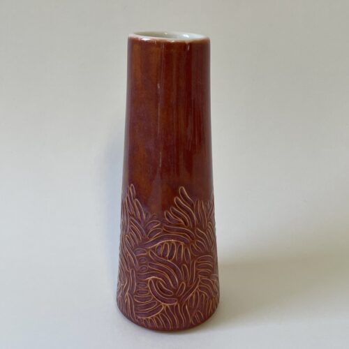 Medium Carved Vase – Red