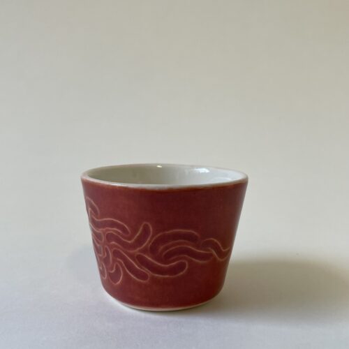 Small Carved Cup – Red