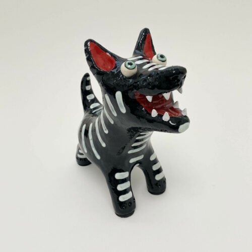 Black Dog with white stripes- Medium