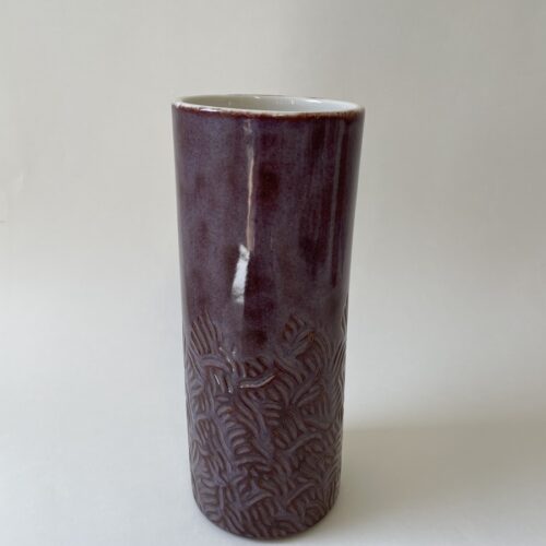 Large Carved Vase – Purple