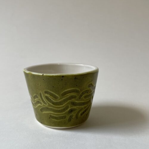 Small Carved Cup – Green