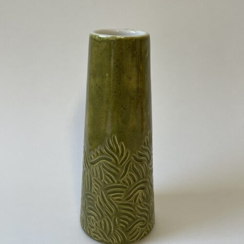 Medium Carved Vase – Green