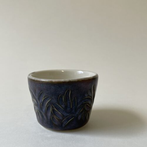 Small Carved Cup – Blue/Pink