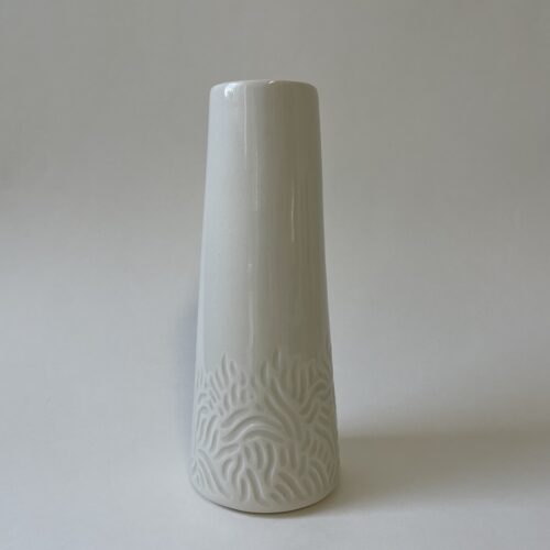 Medium Carved Vase – White